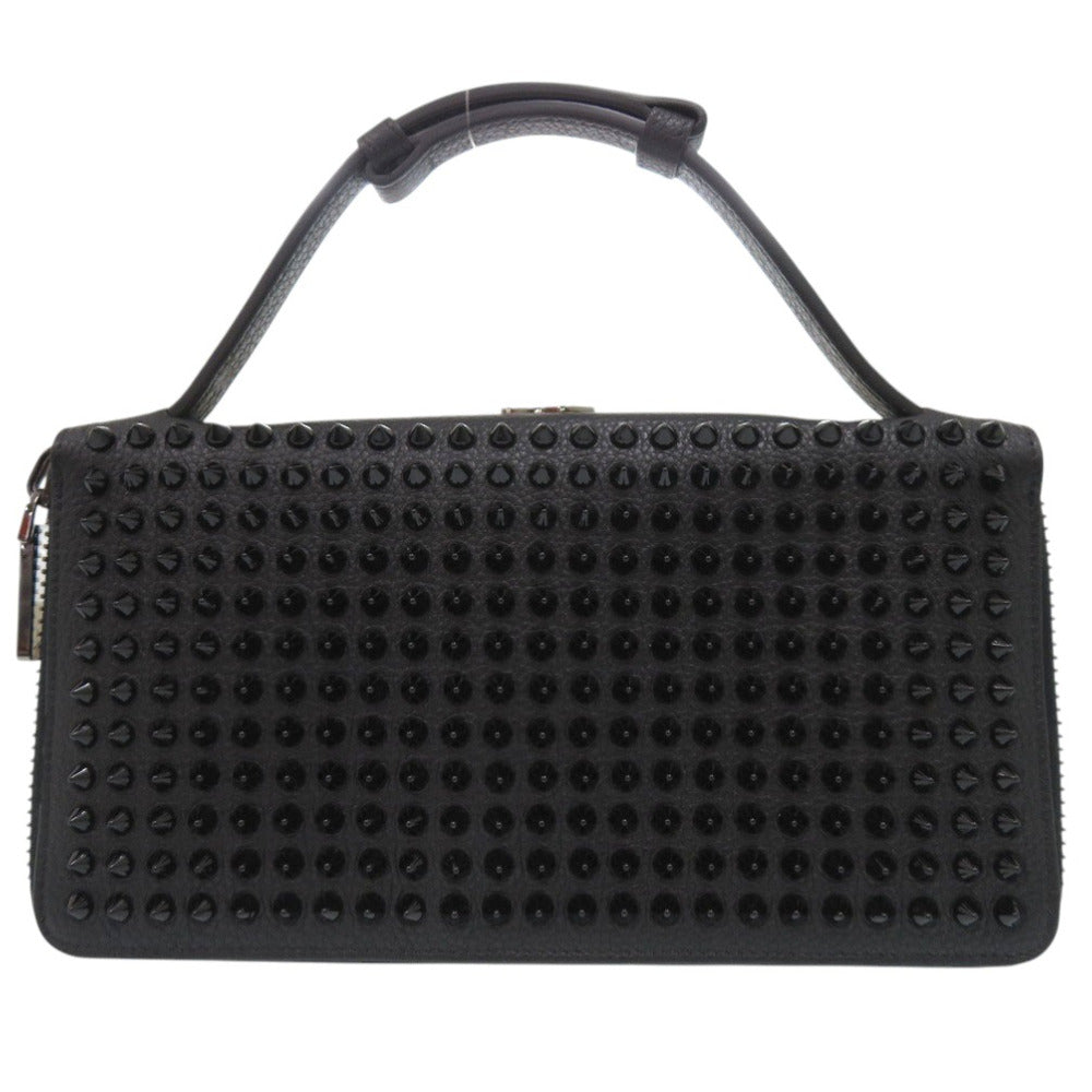 Christian Louboutin Long Wallet Purse Calfskin black Panettone XL