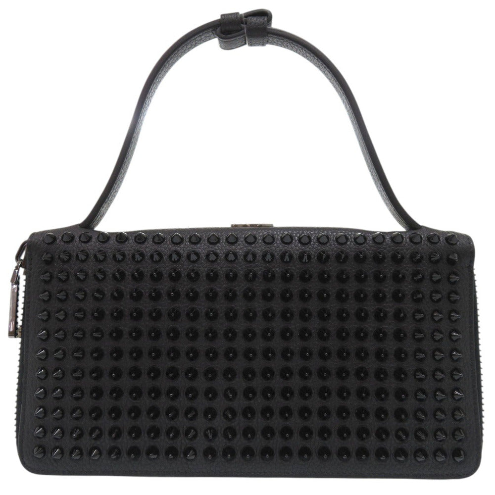 Christian Louboutin Long Wallet Purse Calfskin black Panettone XL