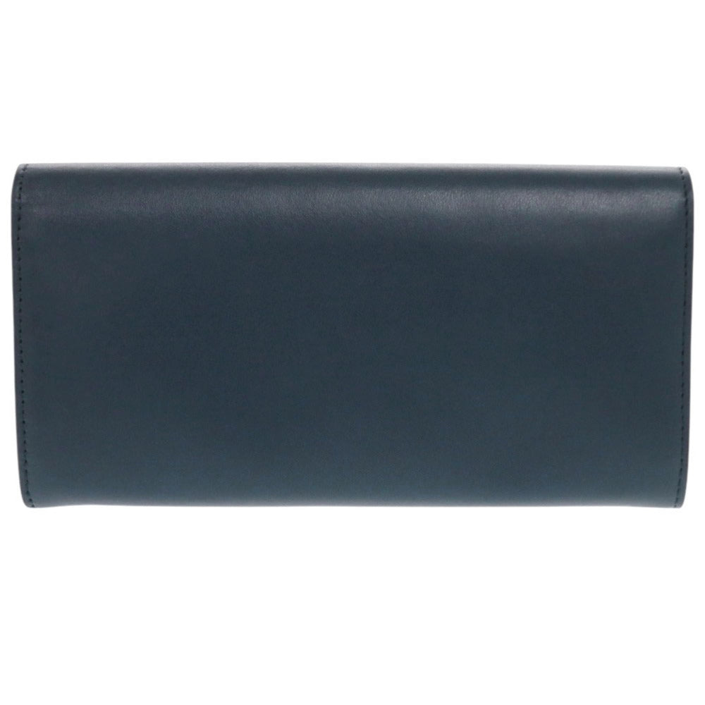 FENDI Long Wallet Purse 8M0377 leather Navy Peekaboo Women Used Authentic