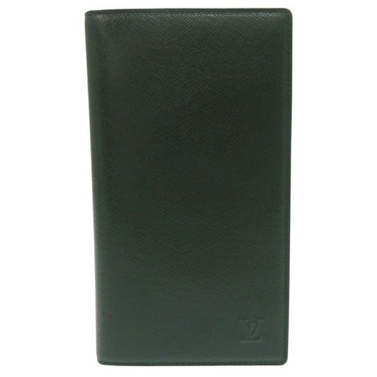LOUIS VUITTON Long Wallet Purse Taiga green Bill Compartment mens Used Authentic