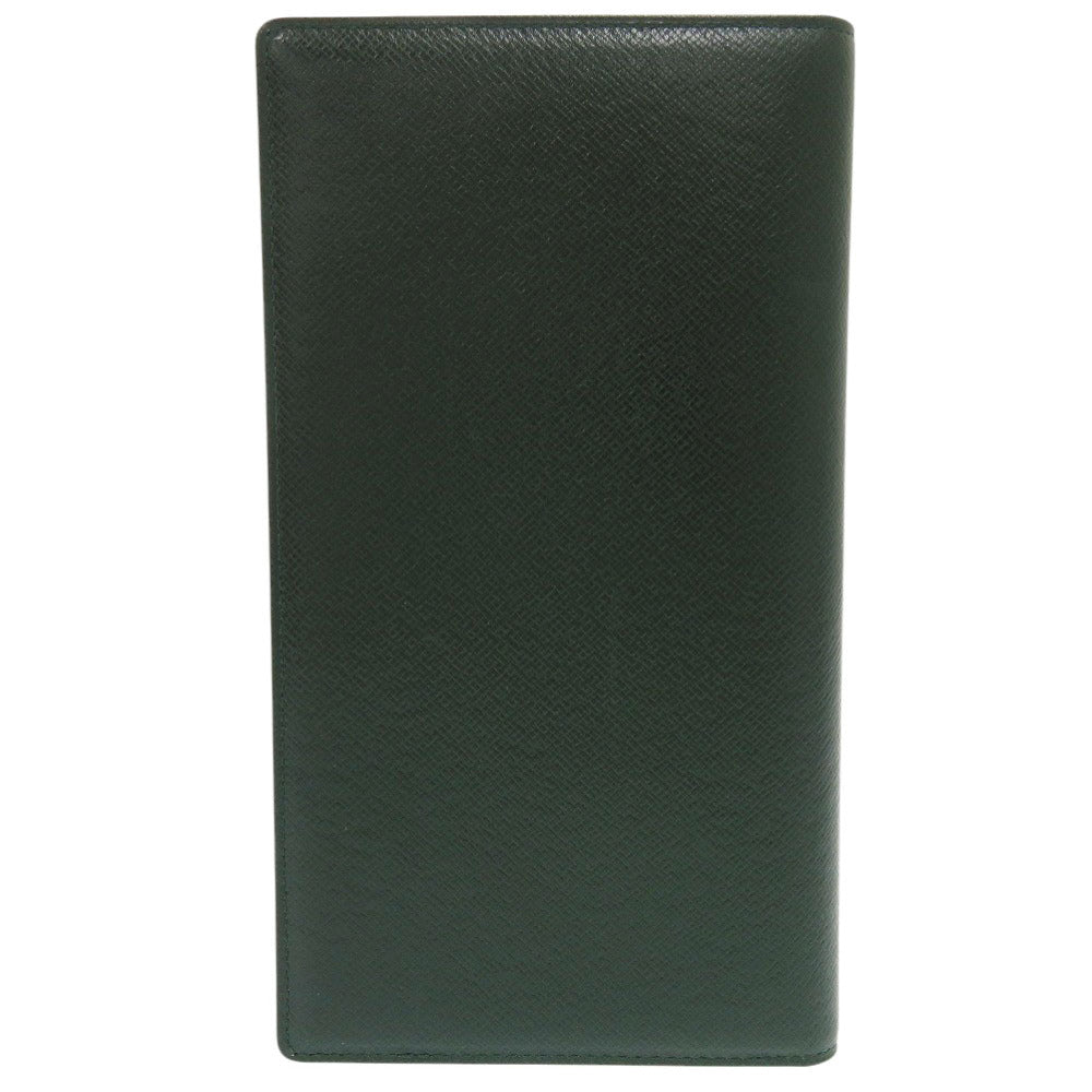 LOUIS VUITTON Long Wallet Purse Taiga green Bill Compartment mens Used Authentic
