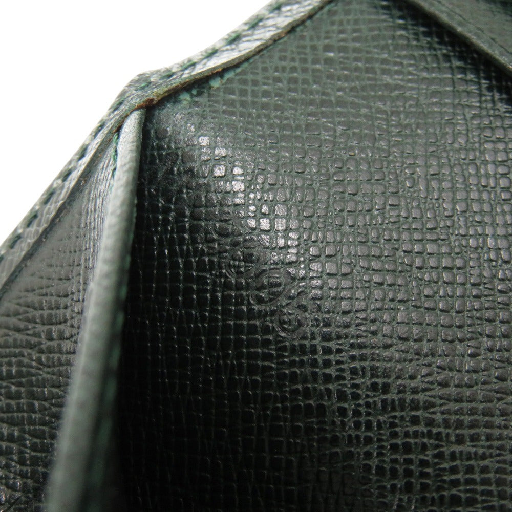 LOUIS VUITTON Long Wallet Purse Taiga green Bill Compartment mens Used Authentic