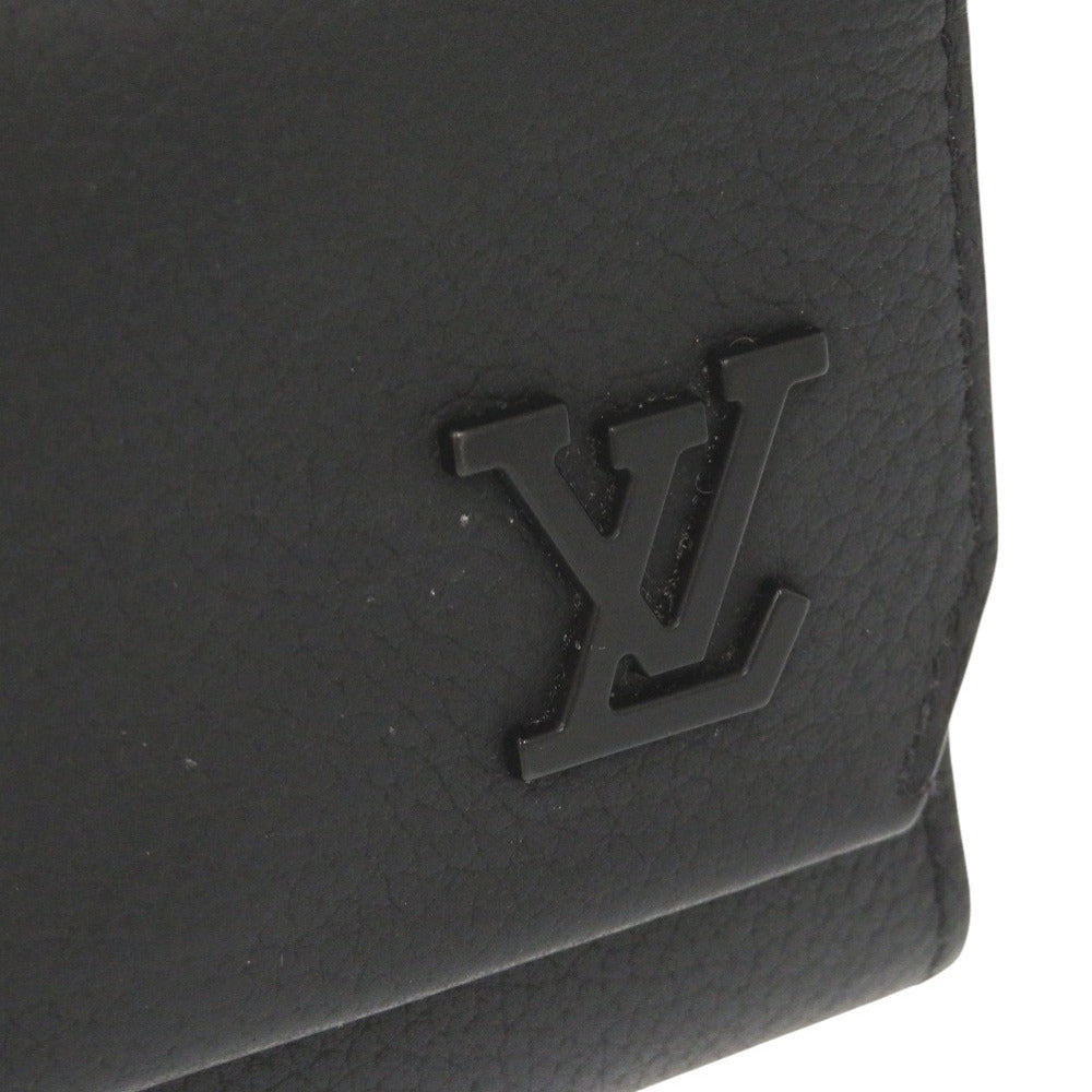 LOUIS VUITTON Tri-fold wallet M81740 black Aerogram Portefeuille Pilot