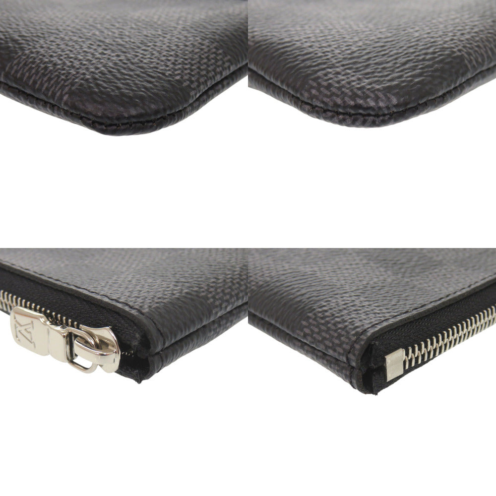 LOUIS VUITTON Coin case N60155 Damier Grafitto Canvas black Damier Graphite Pochette Cre Women Used Authentic