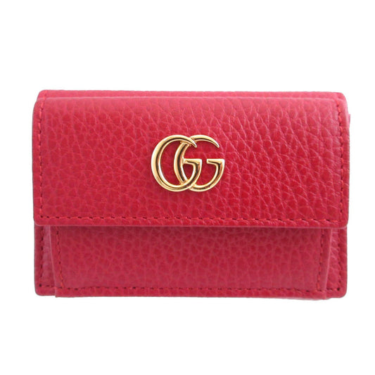 GUCCI Bifold Wallet 523277 leather Red GG Marmont