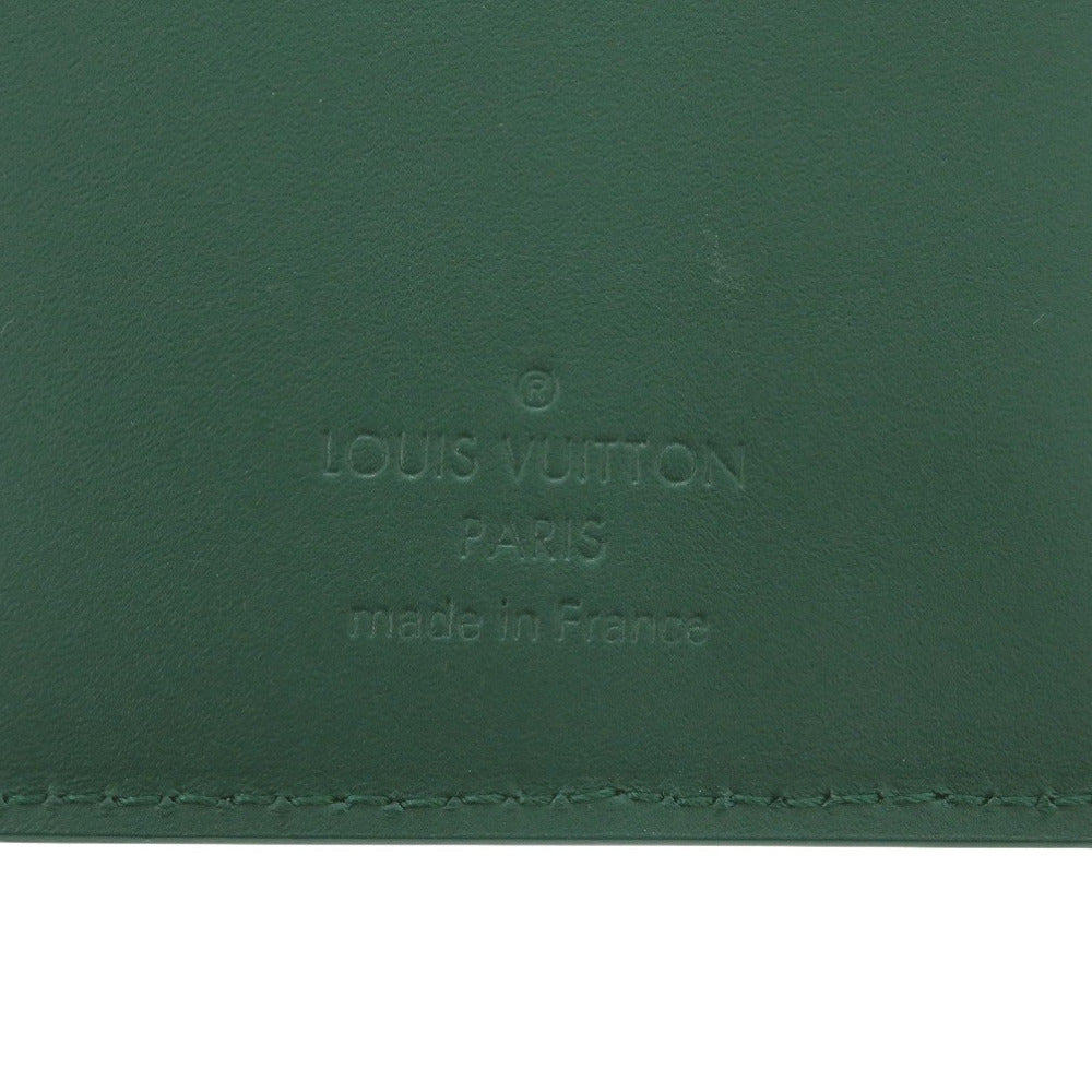 LOUIS VUITTON Long Wallet Purse M82279 leather green LV Aerogram Portefeuille Blaza NM mens Used Authentic