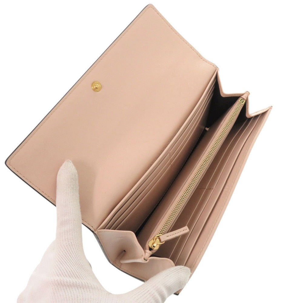 FENDI Long Wallet Purse 8M0251 leather pink Fendi Roma Continental Wallet Women Used Authentic