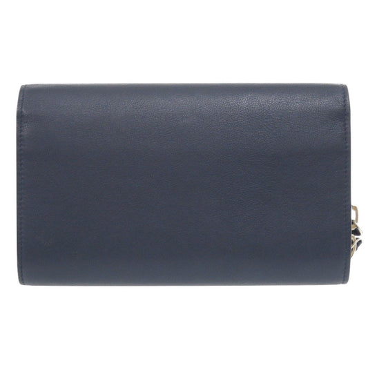 BALENCIAGA Long Wallet Purse 371661 Calfskin Navy Women Used Authentic