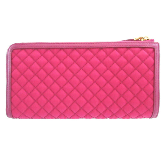 PRADA Long Wallet Purse Nylon, Leather pink