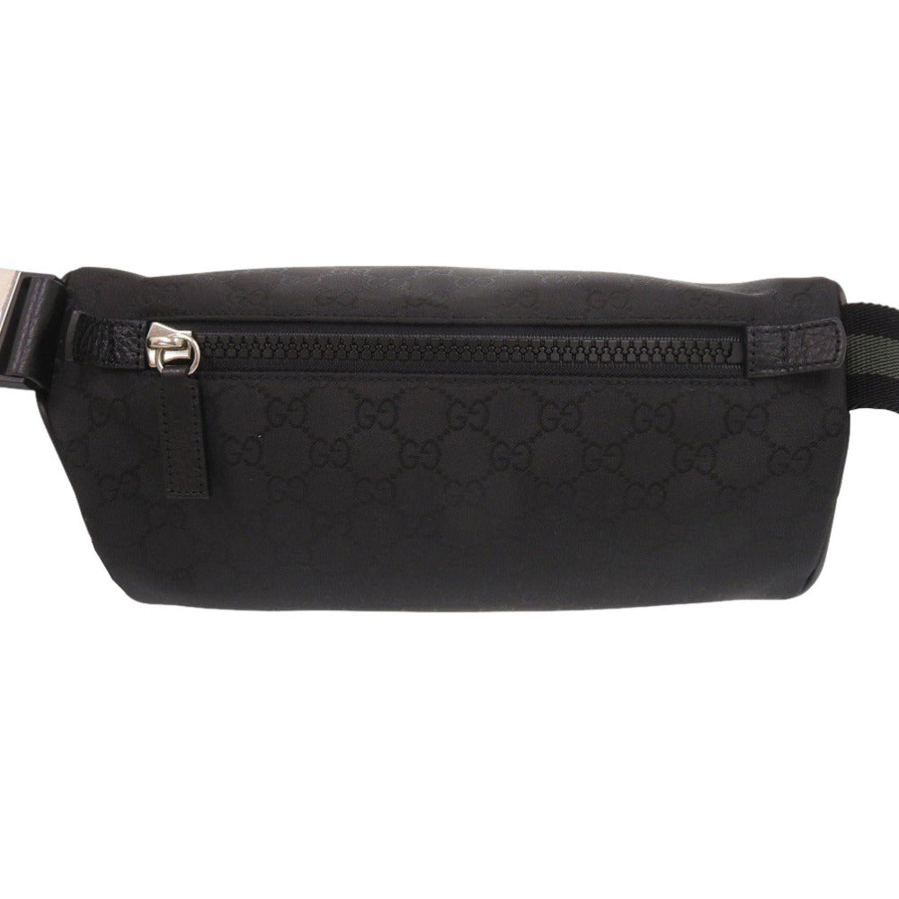 GUCCI Waist bag 449182 Nylon black GG Women Used Authentic
