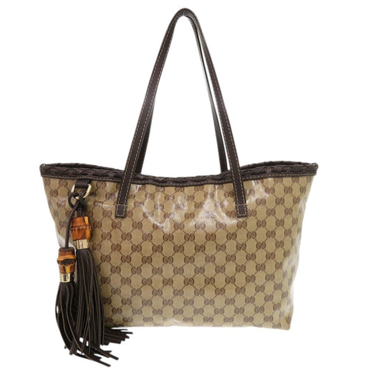 GUCCI Tote Bag 354665 Crystal GG, Leather beige GG crystal bamboo tassel charm