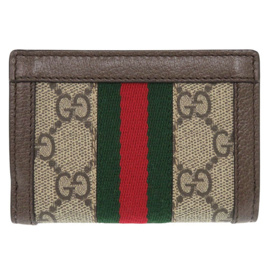GUCCI Tri-fold wallet 644334 GG Supreme canvas, leather beige Ofidia