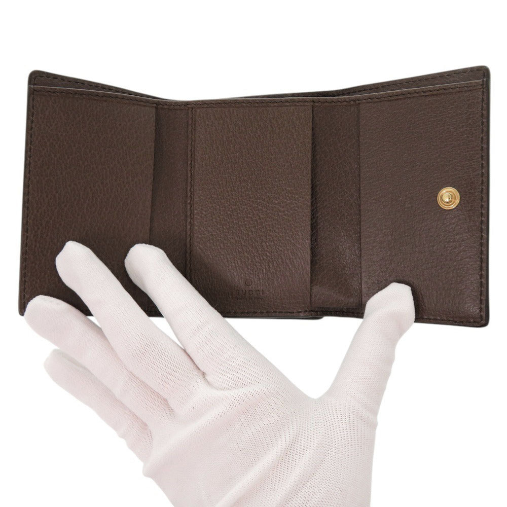 GUCCI Tri-fold wallet 644334 GG Supreme canvas, leather beige Ofidia