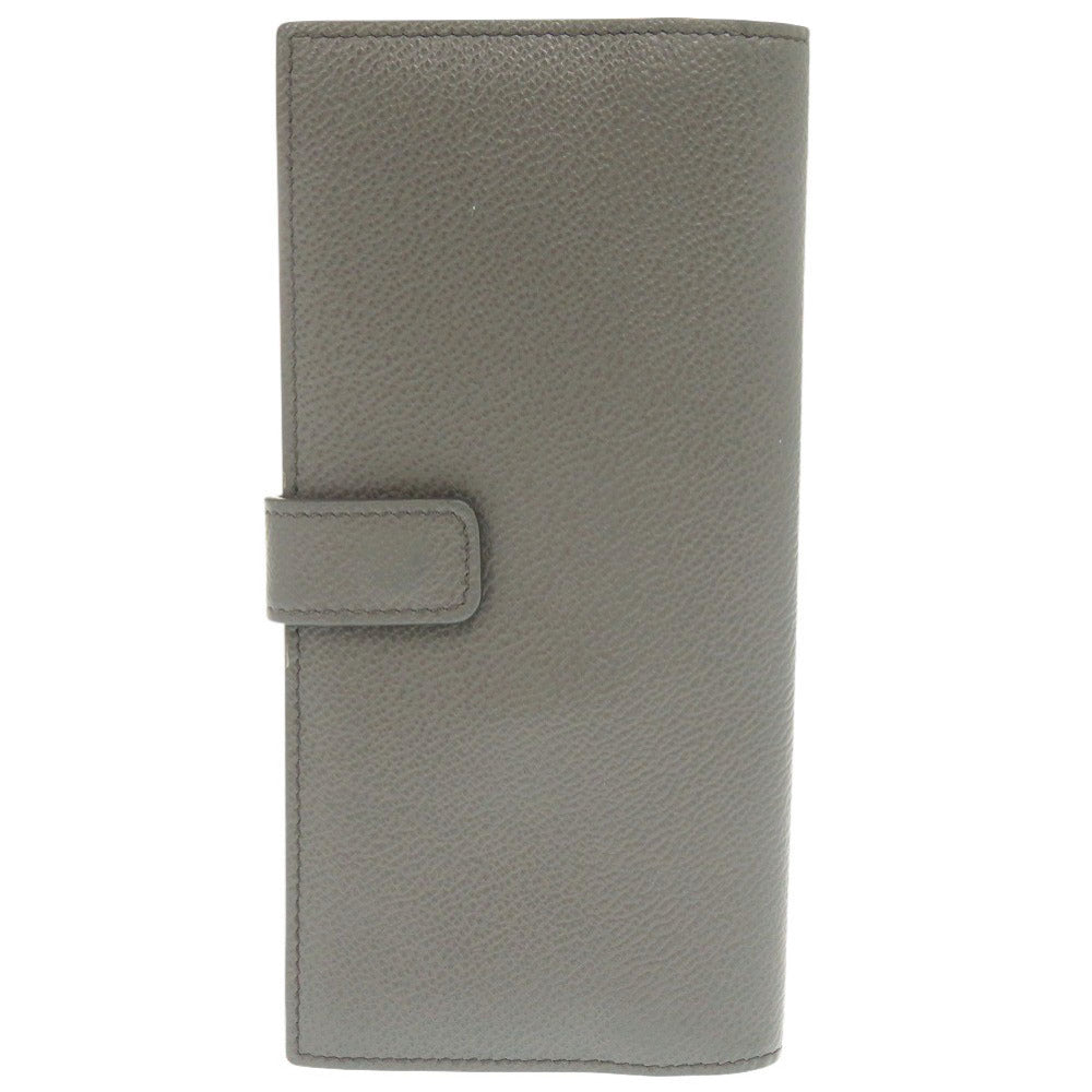 PRADA Long Wallet Purse leather gray Bifold Wallet mens Used Authentic