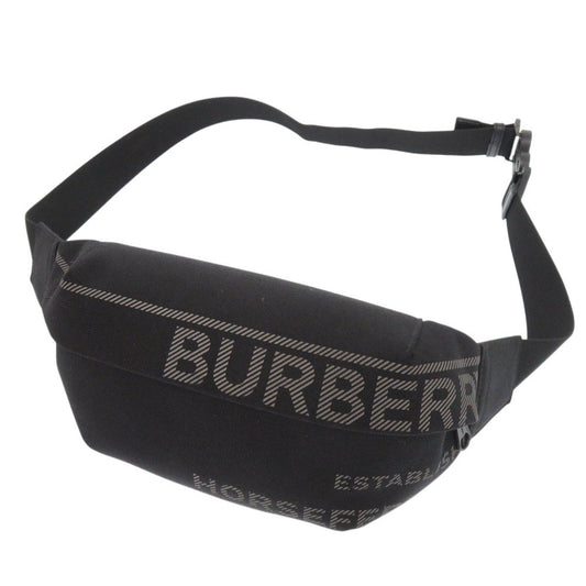 BURBERRY Waist bag canvas black Women Used Authentic