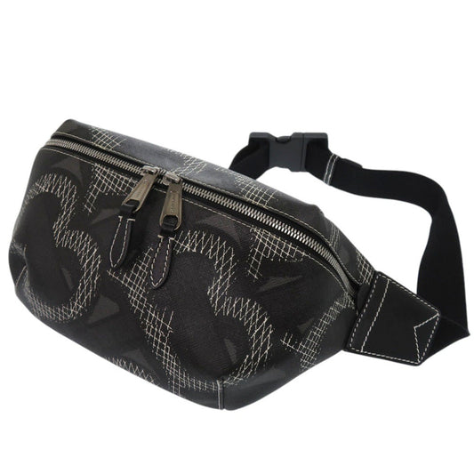 BURBERRY Waist bag PVC black Sling bag one belt TB monogram mens Used Authentic