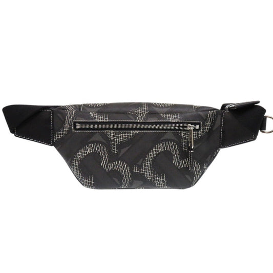 BURBERRY Waist bag PVC black Sling bag one belt TB monogram mens Used Authentic