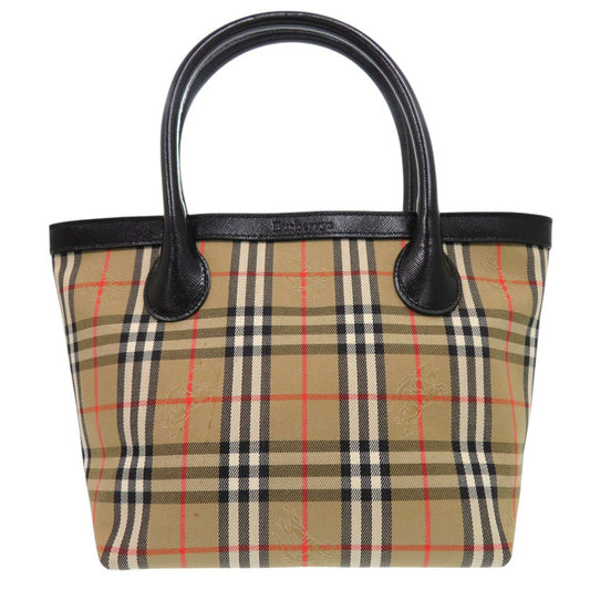 BURBERRY Tote Bag canvas multicolor Mini Handbag Mini Tote Shadow Horse Shadow Nova Check Women Used Authentic