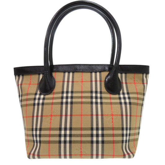 BURBERRY Tote Bag canvas multicolor Mini Handbag Mini Tote Shadow Horse Shadow Nova Check Women Used Authentic
