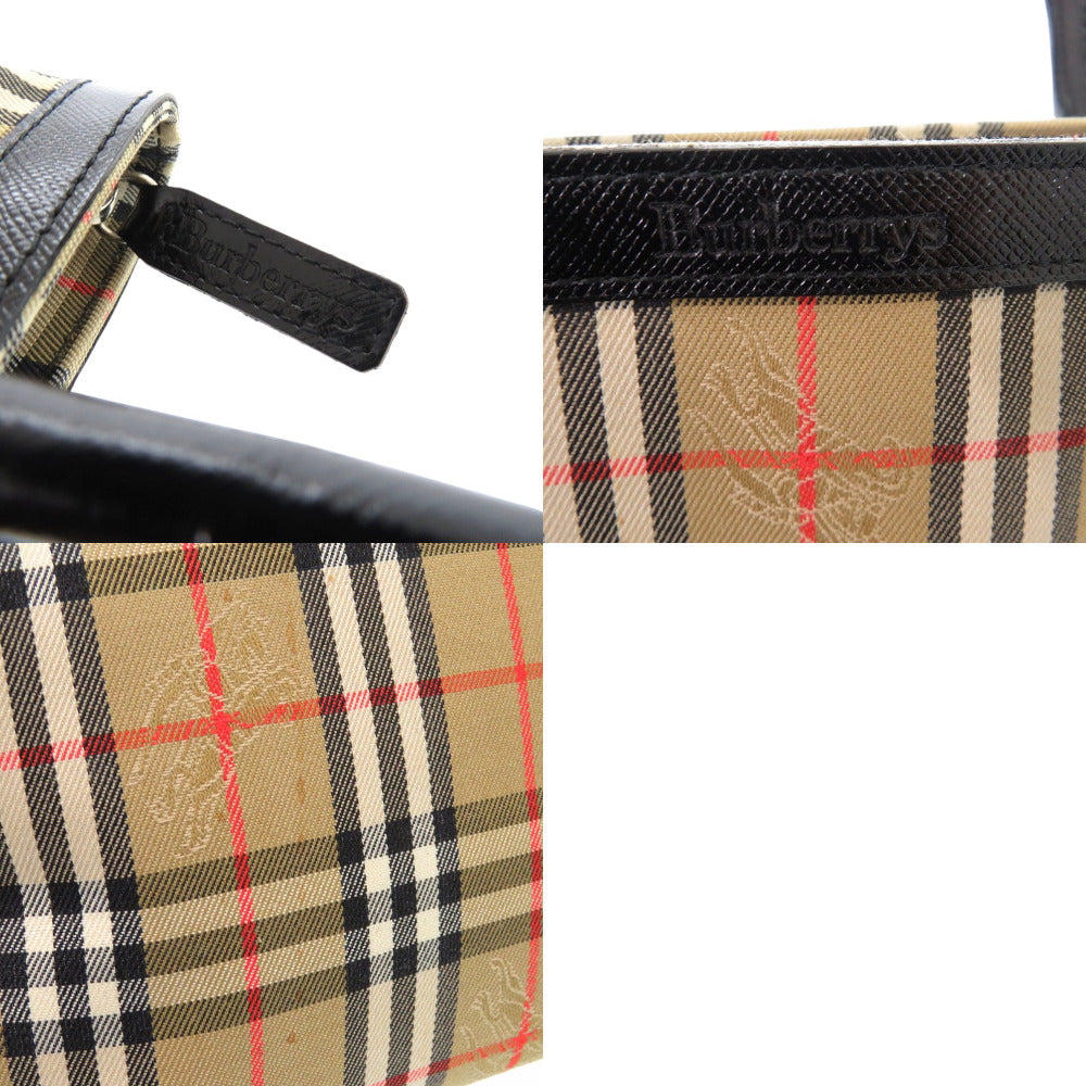 BURBERRY Tote Bag canvas multicolor Mini Handbag Mini Tote Shadow Horse Shadow Nova Check Women Used Authentic