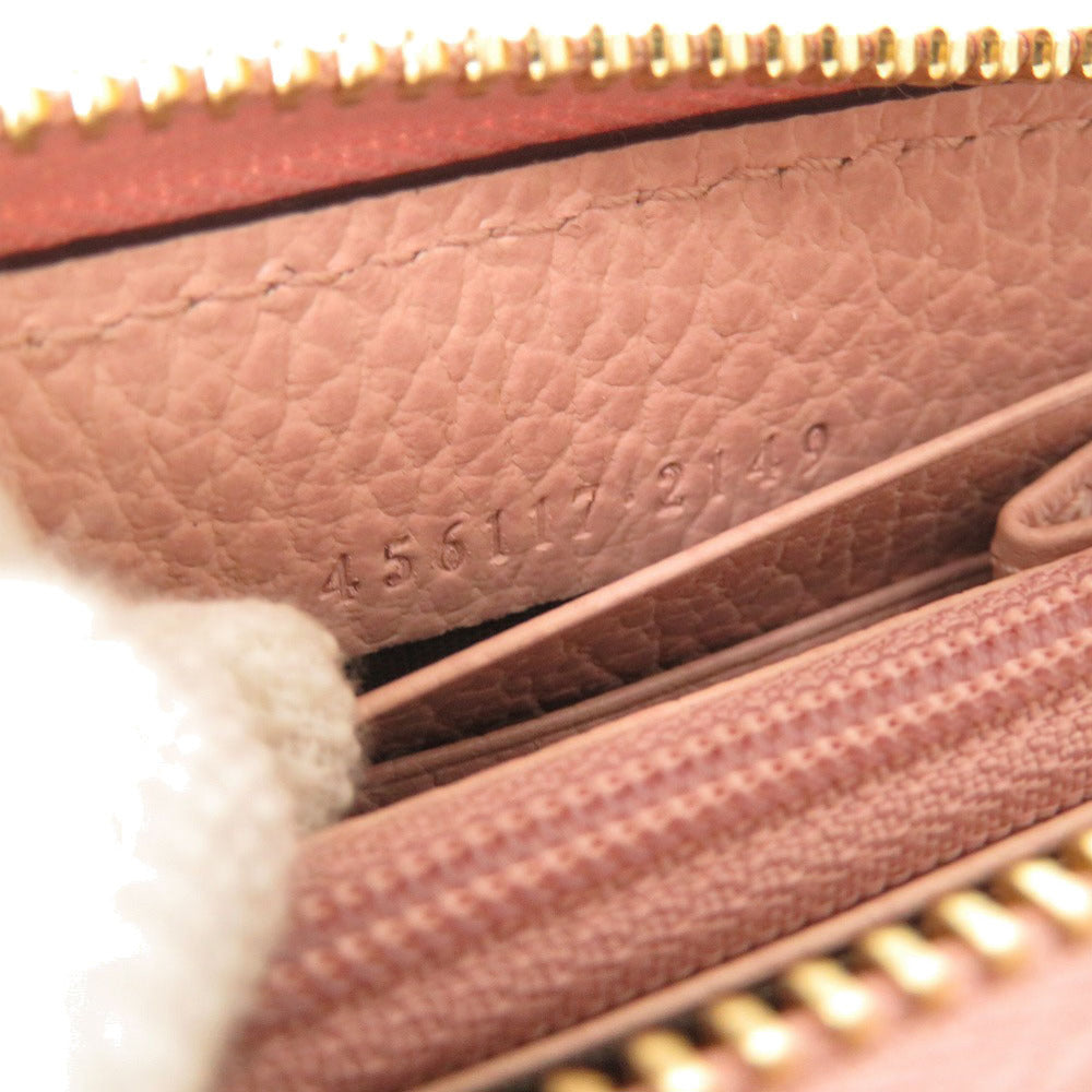GUCCI Long Wallet Purse 456117 GG Supreme canvas, leather Light pink Double G Bicolor Zip Around Wallet