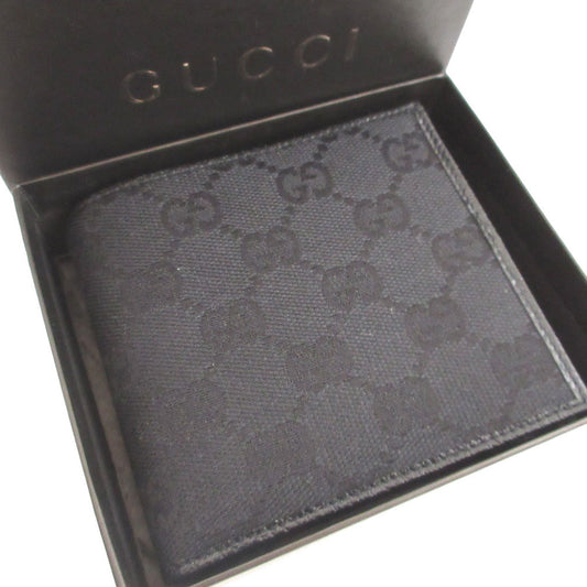GUCCI Bifold Wallet 04862 GG canvas, leather black