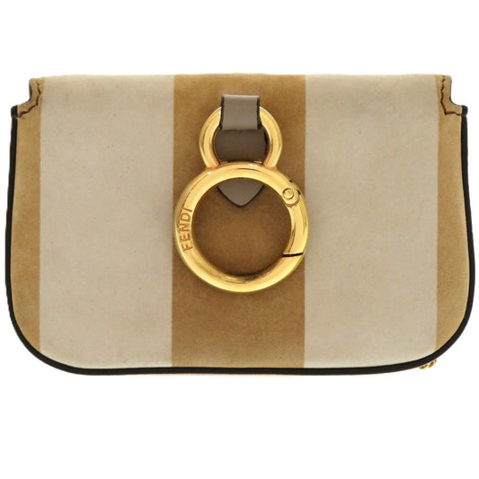 FENDI Shoulder Bag 7AR844 Suede beige Nano Bucket