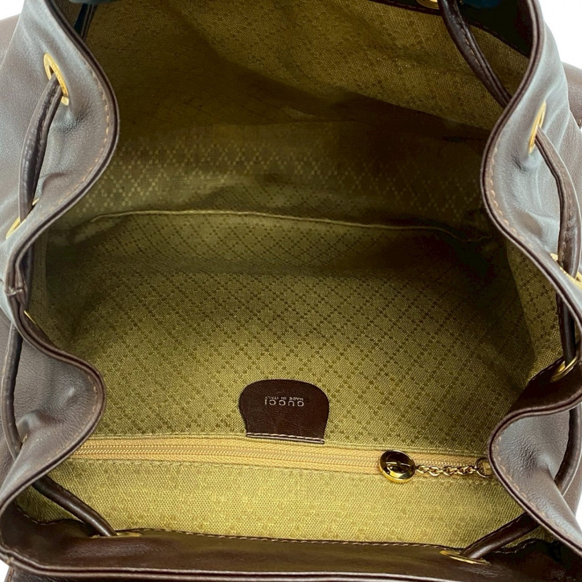 GUCCI Backpack leather Brown Bamboo