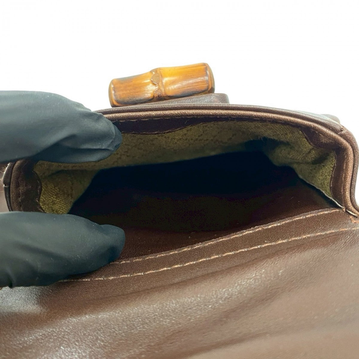 GUCCI Backpack leather Brown Bamboo