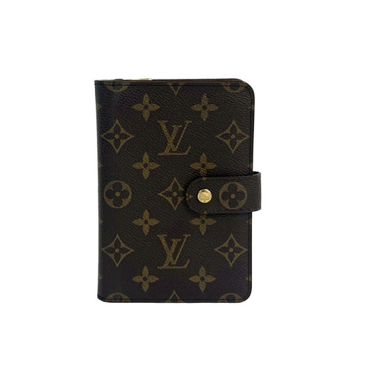 LOUIS VUITTON Bifold Wallet leather Brown Monogram Porto Papier Zip