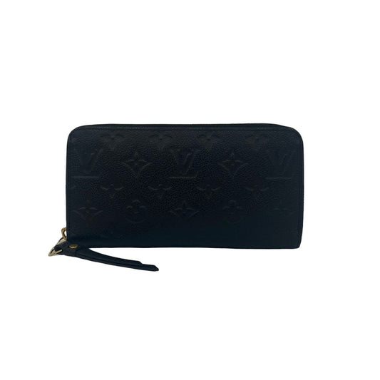 LOUIS VUITTON Long Wallet Purse leather black Monogram Ann Platt Zippy wallet