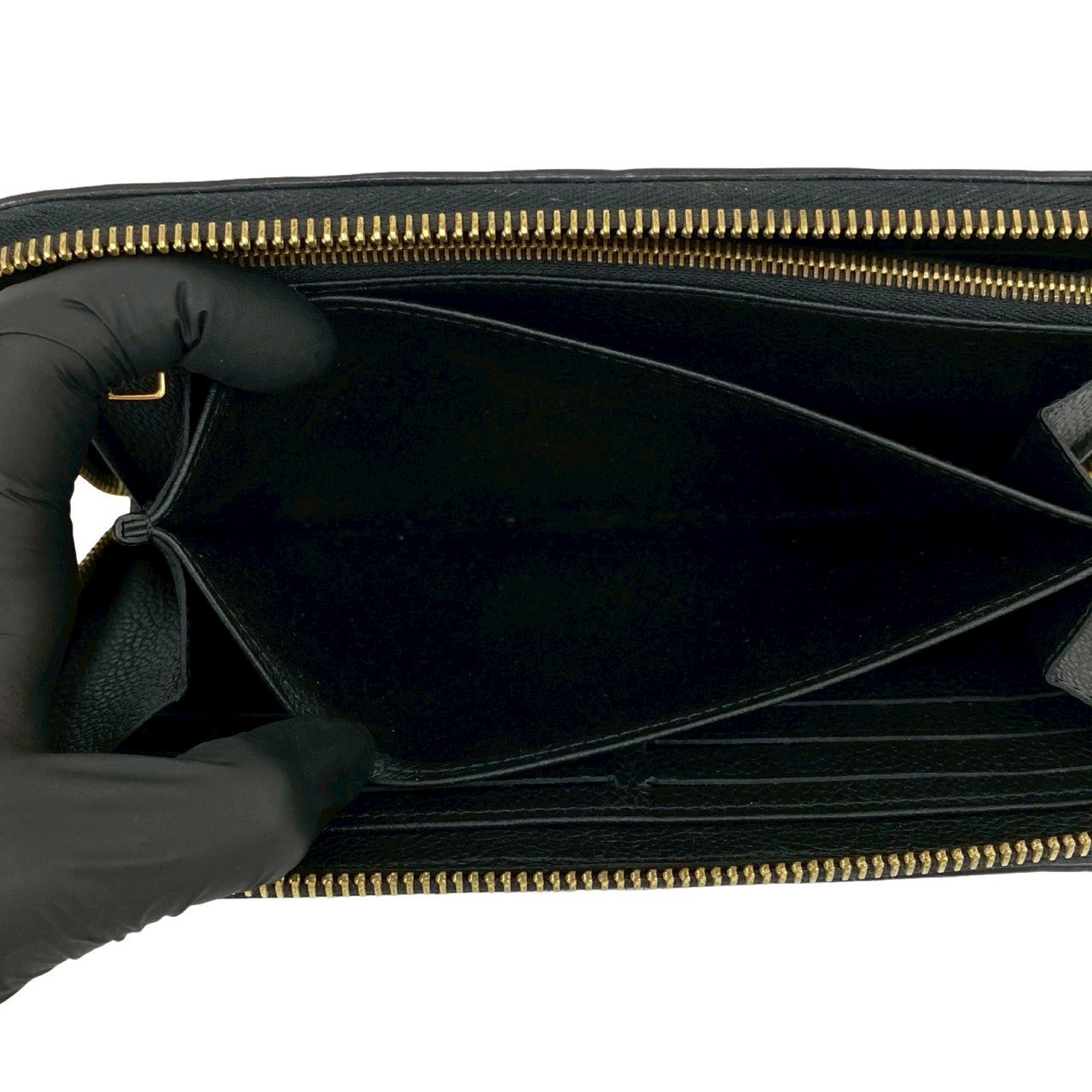 LOUIS VUITTON Long Wallet Purse leather black Monogram Ann Platt Zippy wallet