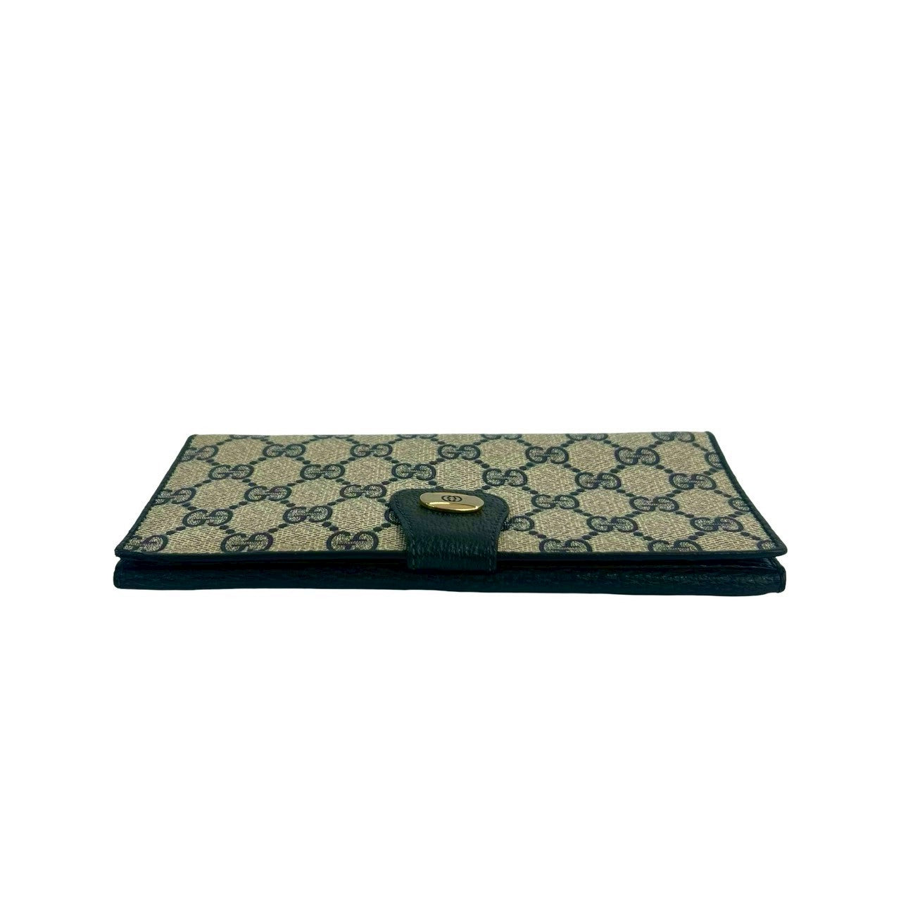 GUCCI Long Wallet Purse leather Navy