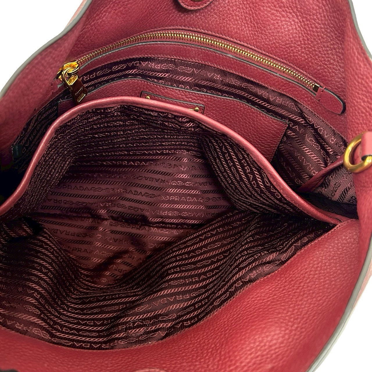 PRADA Tote Bag leather wine-red