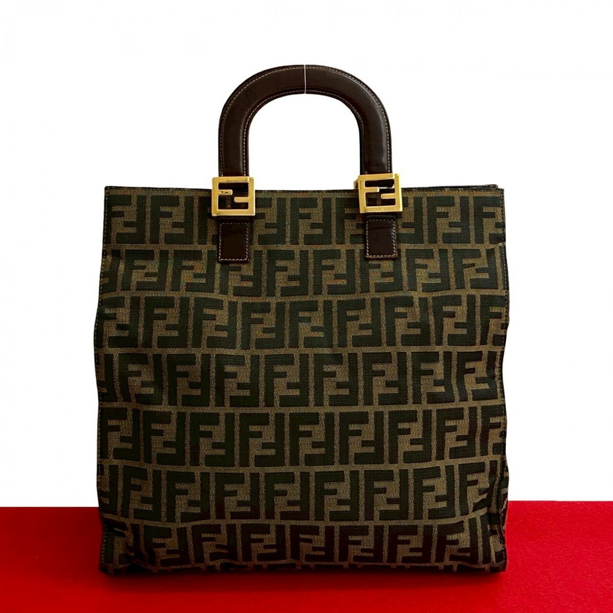 FENDI Handbag canvas Brown