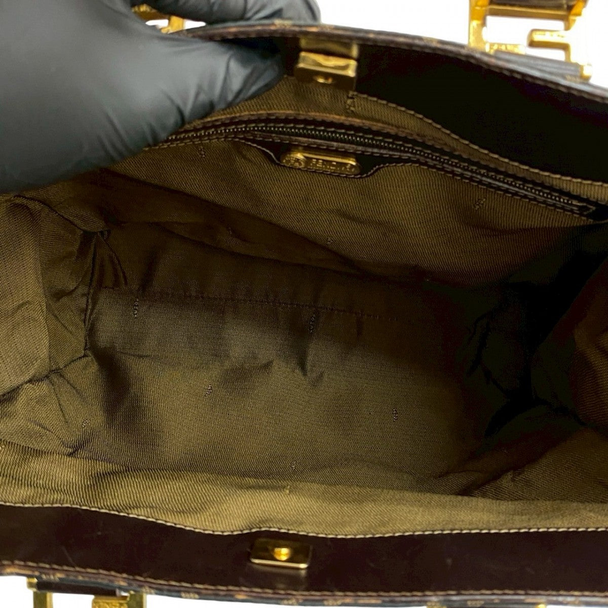 FENDI Handbag canvas Brown