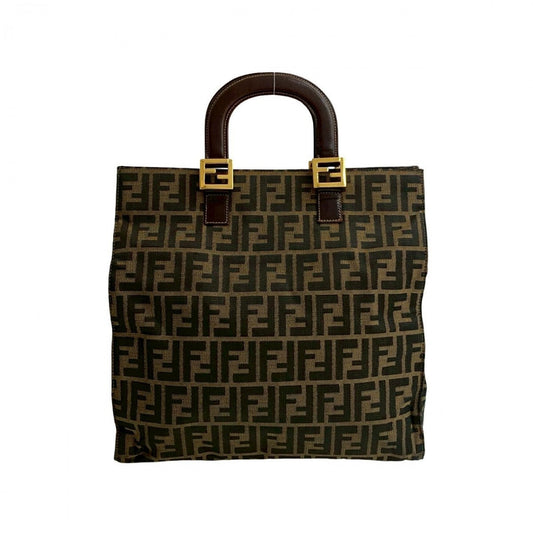 FENDI Handbag canvas Brown