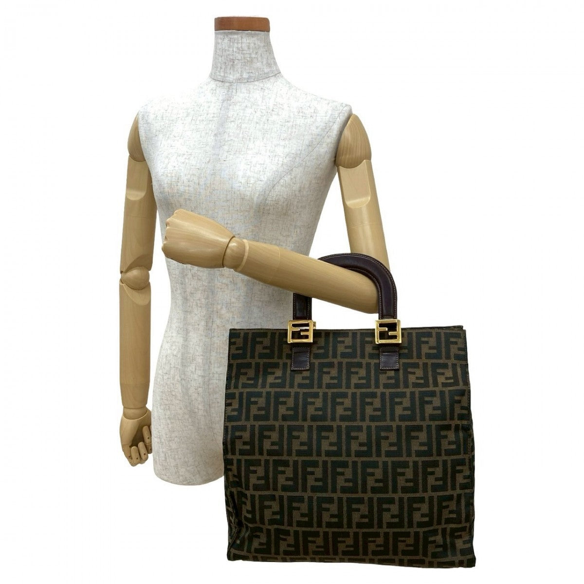 FENDI Handbag canvas Brown