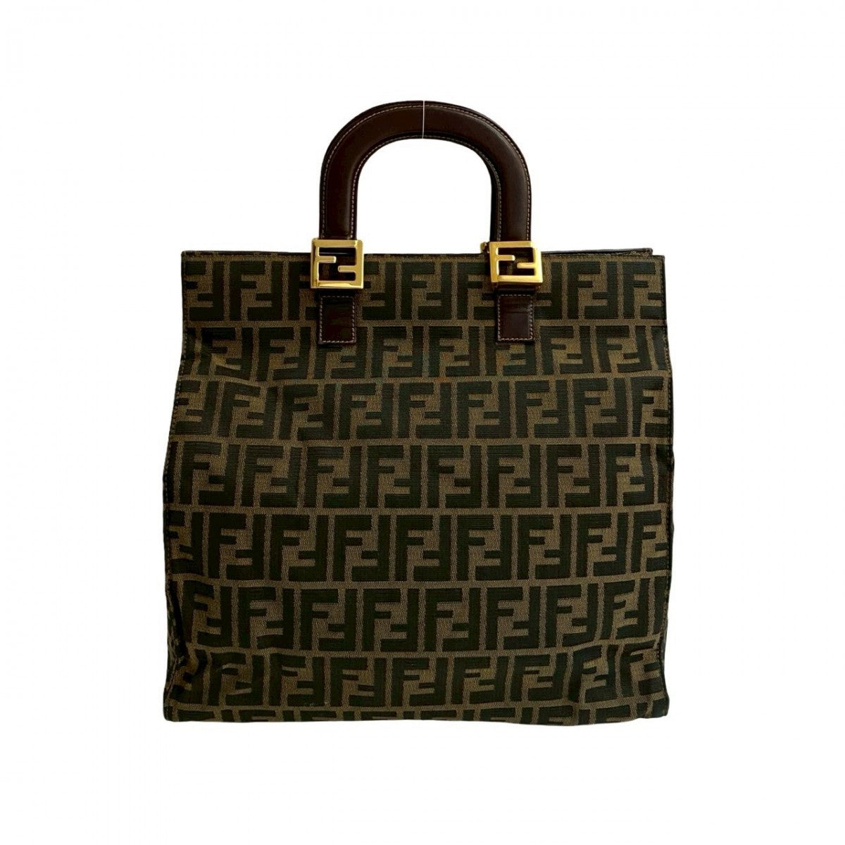 FENDI Handbag canvas Brown