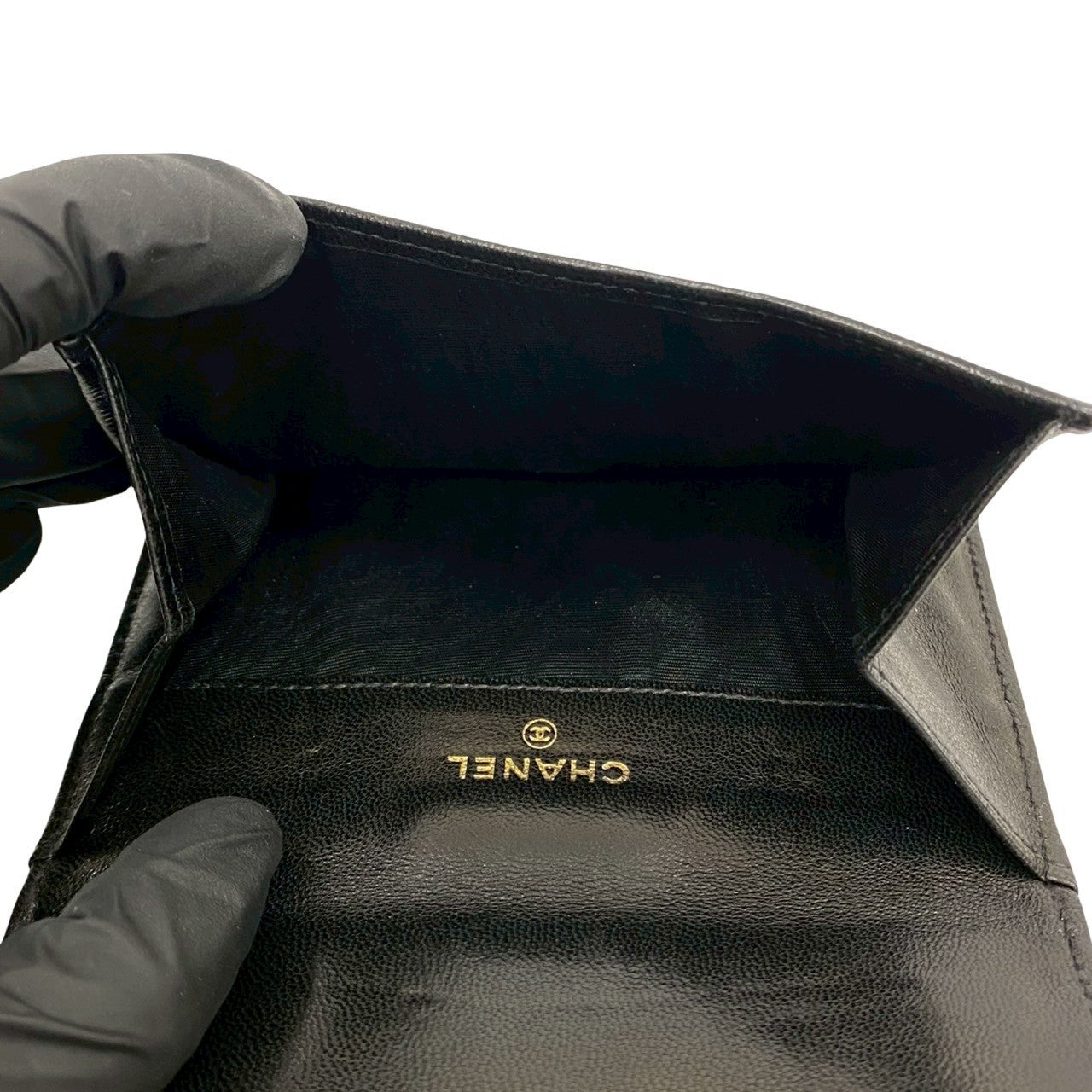 CHANEL Bifold Wallet lambskin black