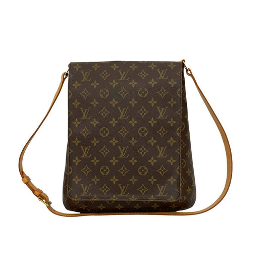 LOUIS VUITTON Shoulder Bag leather Brown Musette
