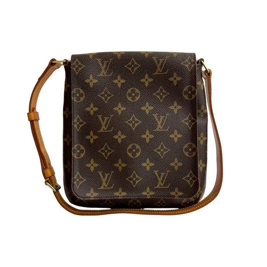 LOUIS VUITTON Shoulder Bag leather Brown Monogram Musette Salsa