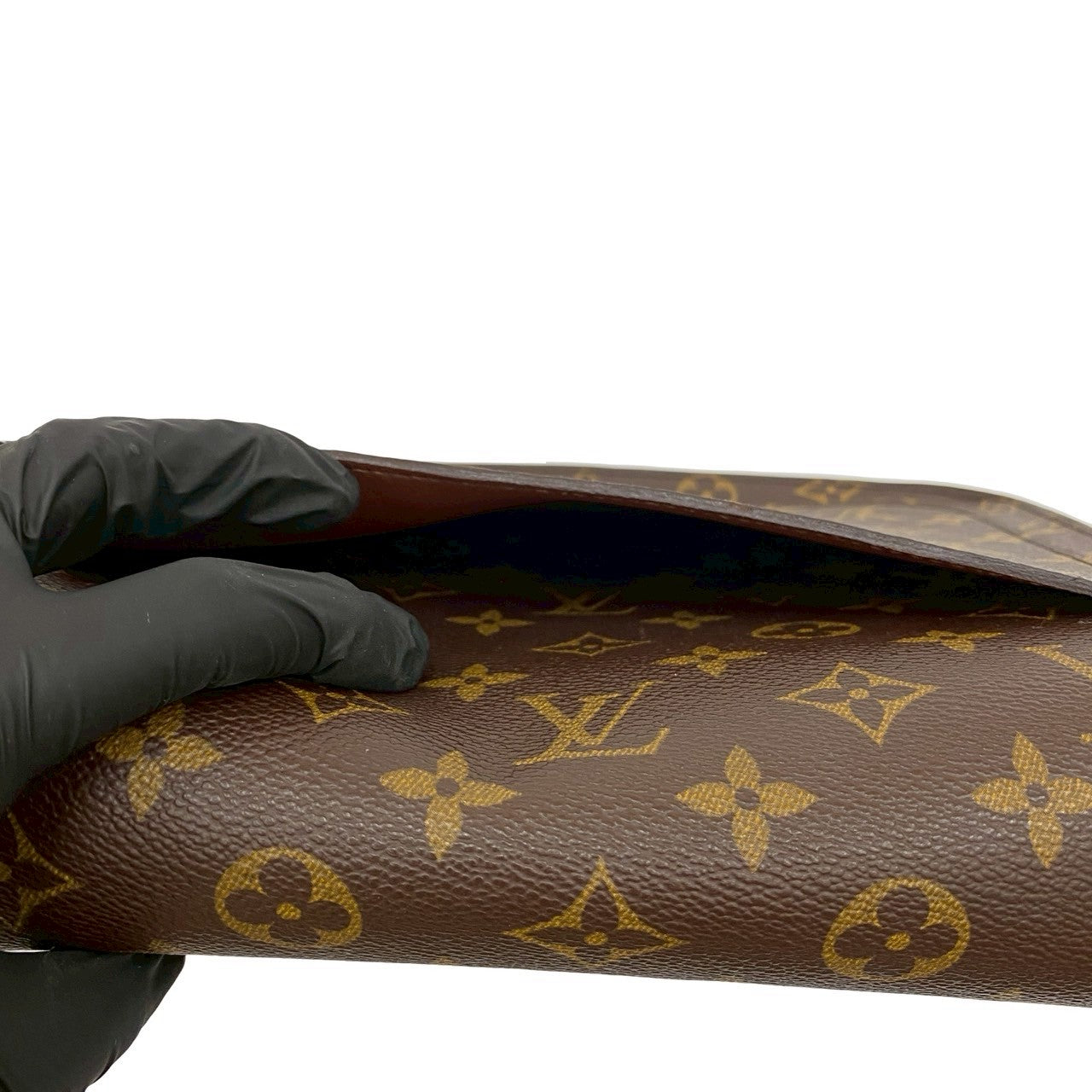 LOUIS VUITTON Shoulder Bag leather Brown Monogram Saint-Cloud