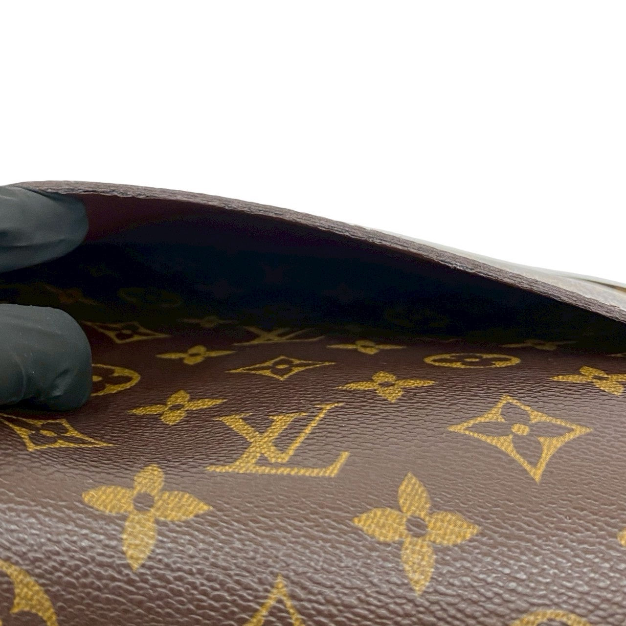 LOUIS VUITTON Shoulder Bag leather Brown Monogram Saint-Cloud