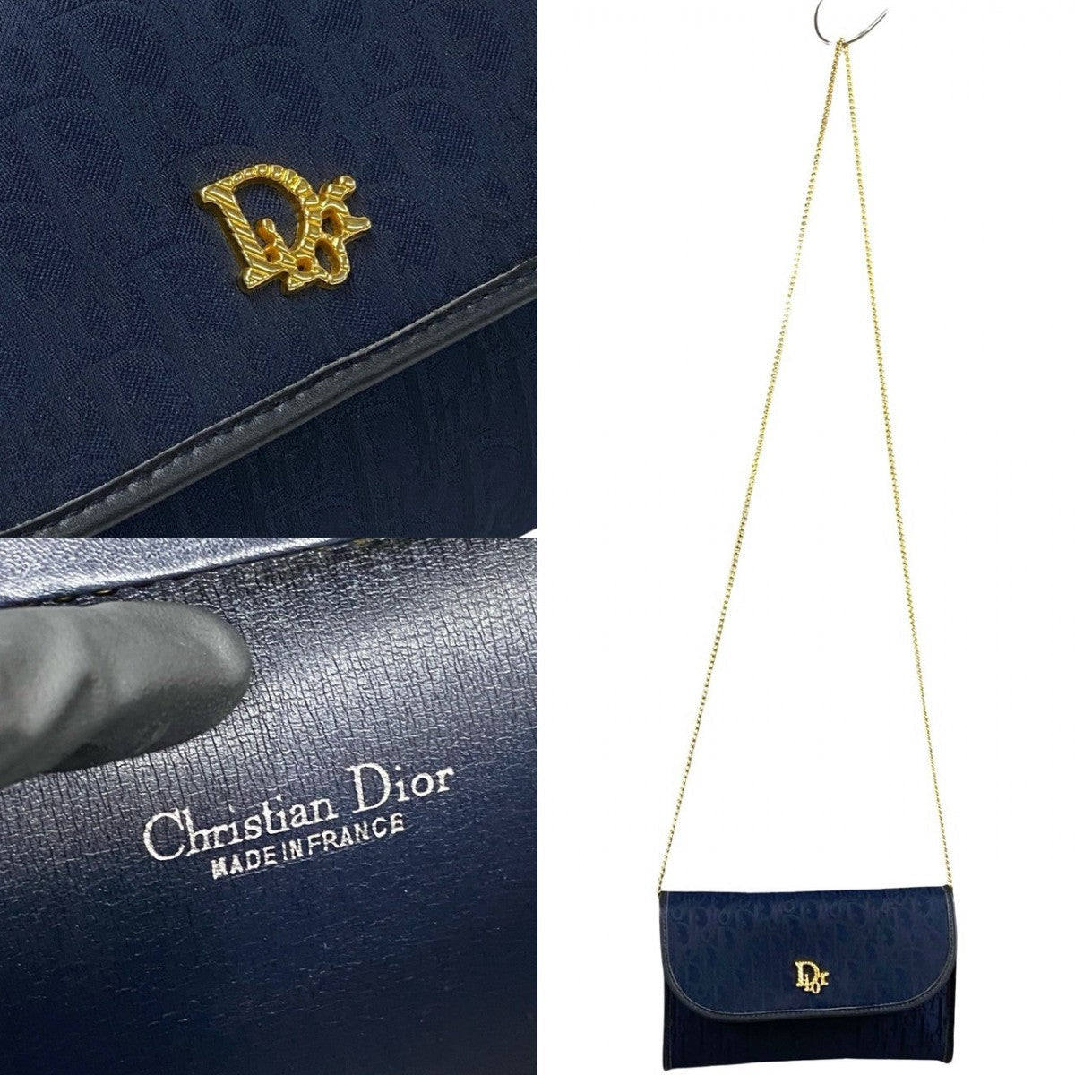 Dior Shoulder Bag leather Navy