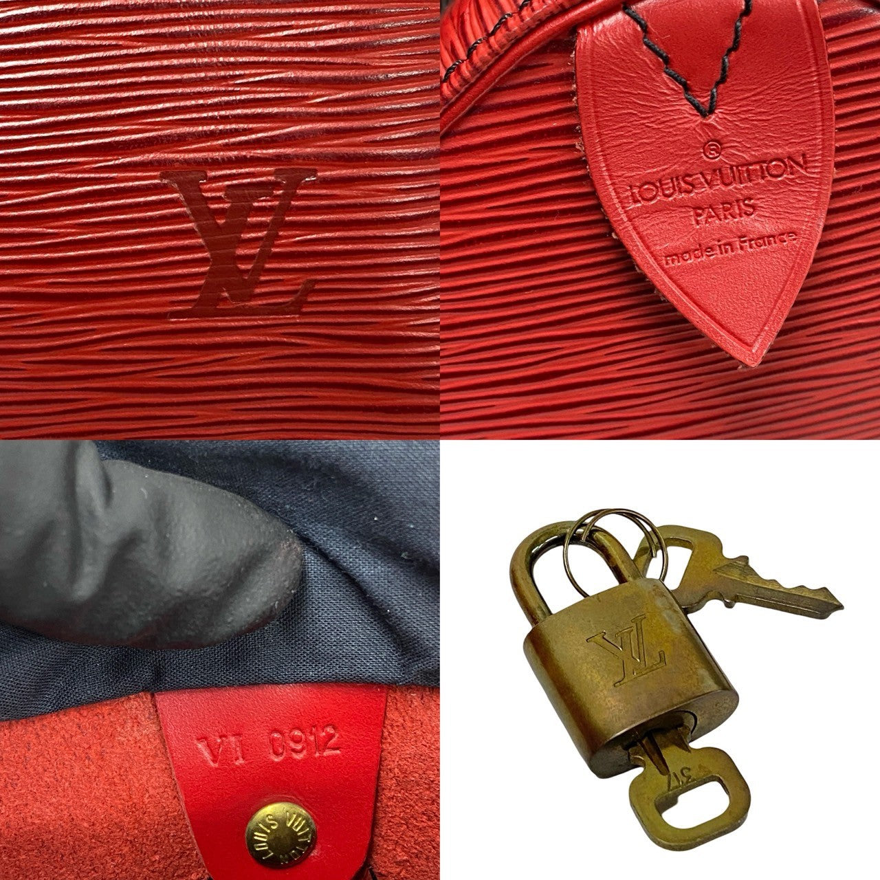 LOUIS VUITTON Handbag M43017 leather Red Epi Speedy 25 Women Used Authentic