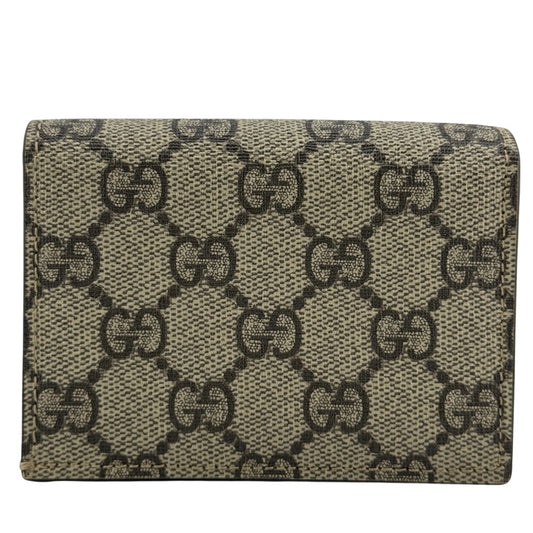 GUCCI Bifold Wallet GG Supreme canvas, leather beige GG Supreme