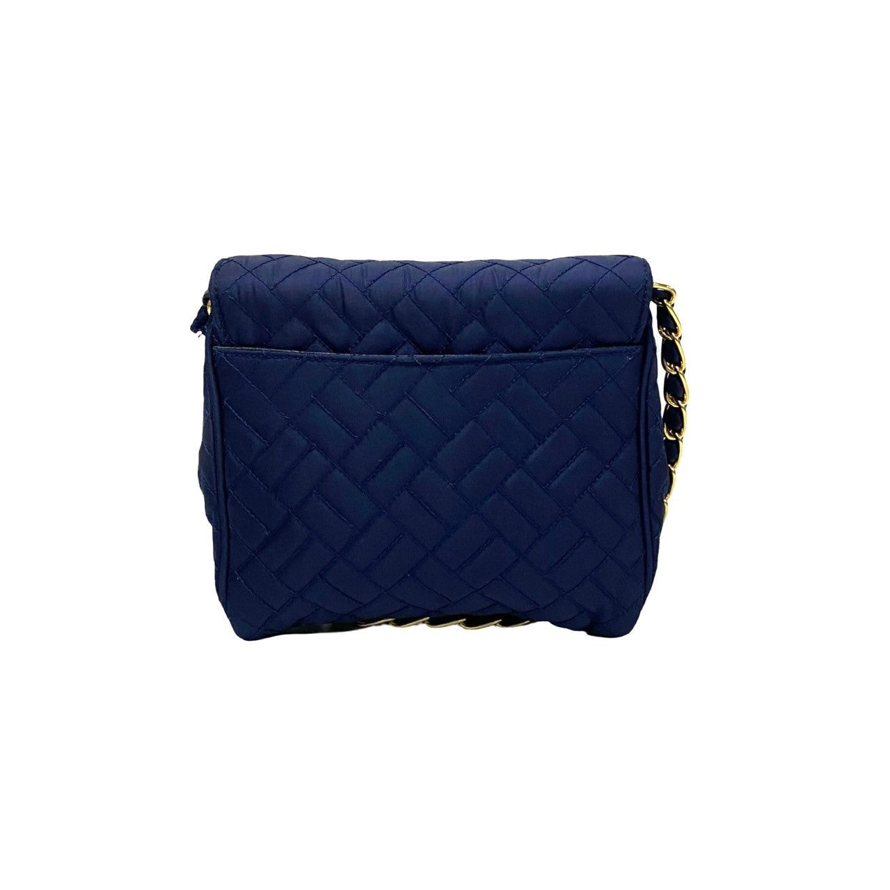PRADA Shoulder Bag Nylon Navy PRADA logo Metal Women Used Authentic