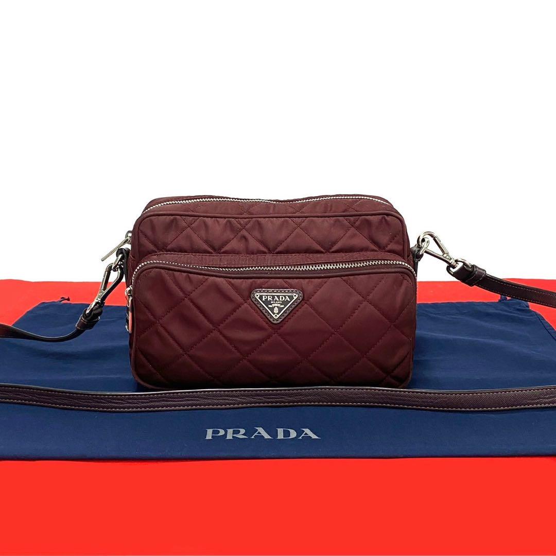 PRADA Shoulder Bag Nylon Bordeaux