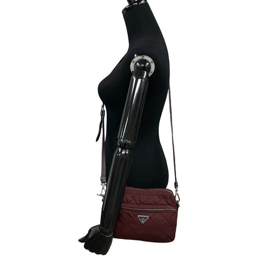 PRADA Shoulder Bag Nylon Bordeaux